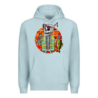 Blue Mist skeleton fishing lover moon halloween costume fish Premium Hoodie - Craftify
