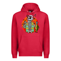 Cardinal skeleton fishing lover moon halloween costume fish Premium Hoodie - Craftify