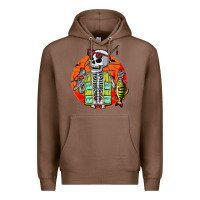 Chestnut skeleton fishing lover moon halloween costume fish Premium Hoodie - Craftify