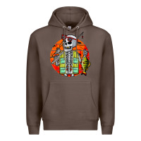 Coffee skeleton fishing lover moon halloween costume fish Premium Hoodie - Craftify
