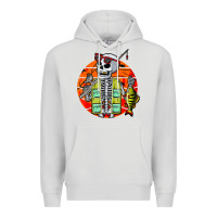 Dove Grey skeleton fishing lover moon halloween costume fish Premium Hoodie - Craftify