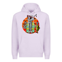 Lilac skeleton fishing lover moon halloween costume fish Premium Hoodie - Craftify