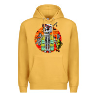 Mustard skeleton fishing lover moon halloween costume fish Premium Hoodie - Craftify