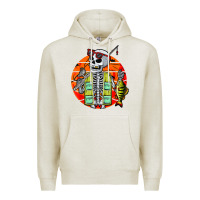 Oatmeal Heather skeleton fishing lover moon halloween costume fish Premium Hoodie - Craftify
