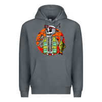 Rock skeleton fishing lover moon halloween costume fish Premium Hoodie - Craftify