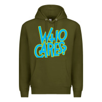 Army Green who cares Premium Hoodie - Craftify