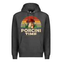 Charcoal Heather vintage sunset porcini mushroom hunting boletus edulis t shirt Premium Hoodie - Craftify
