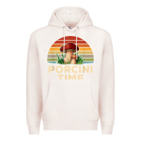 Pale Pink vintage sunset porcini mushroom hunting boletus edulis t shirt Premium Hoodie - Craftify