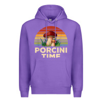 Purple vintage sunset porcini mushroom hunting boletus edulis t shirt Premium Hoodie - Craftify