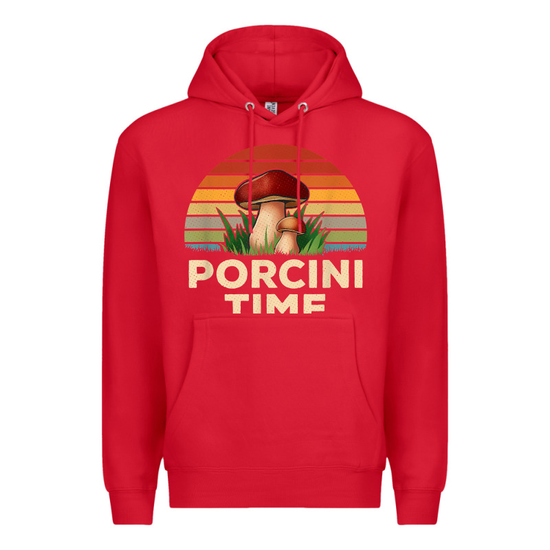 Vintage Sunset Porcini Mushroom Hunting Boletus Edulis T Shirt Premium Hoodie by Craftify | Teevron