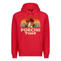 Red vintage sunset porcini mushroom hunting boletus edulis t shirt Premium Hoodie - Craftify