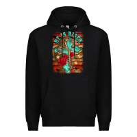 Black he is risen cross with roses background Premium Hoodie - BarkalooDesign