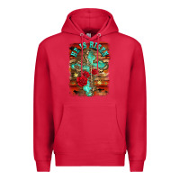 Cardinal he is risen cross with roses background Premium Hoodie - BarkalooDesign