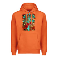 Carrot he is risen cross with roses background Premium Hoodie - BarkalooDesign