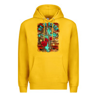 Lemon he is risen cross with roses background Premium Hoodie - BarkalooDesign