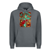 Rock he is risen cross with roses background Premium Hoodie - BarkalooDesign