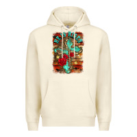 Sandshell he is risen cross with roses background Premium Hoodie - BarkalooDesign