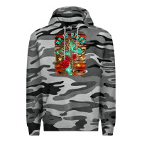 Slate Camo he is risen cross with roses background Premium Hoodie - BarkalooDesign