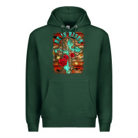 Sports Green he is risen cross with roses background Premium Hoodie - BarkalooDesign
