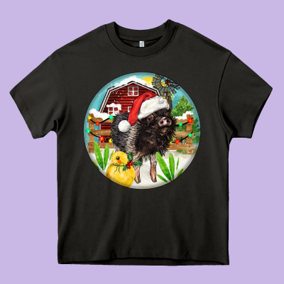 Baby Pig Heavy Core Tee Designed By Fadigitalartstudio