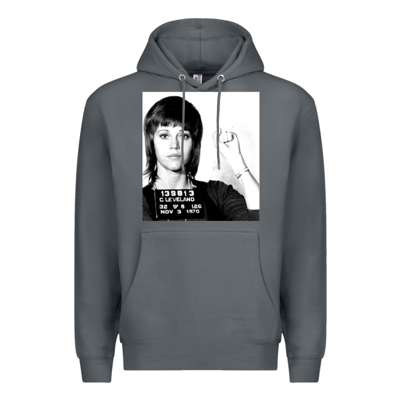 Jane Fonda Mugshot Gift Premium Hoodie by Craftify | Teevron