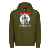 Army Green fisher of men we catch  em he cleans  em matthew 4 19 Premium Hoodie - Craftify