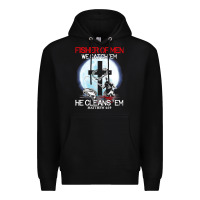 Black fisher of men we catch  em he cleans  em matthew 4 19 Premium Hoodie - Craftify