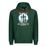 Sports Green fisher of men we catch  em he cleans  em matthew 4 19 Premium Hoodie - Craftify