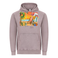Vintage Zinc sunset beach background Vintage Hoodie - BarkalooDesign
