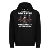 Black proud wife of an air force veteran military vet spouse gifts premium m Premium Hoodie - Craftify