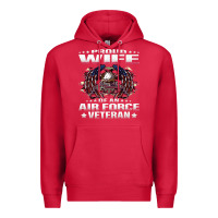 Cardinal proud wife of an air force veteran military vet spouse gifts premium m Premium Hoodie - Craftify