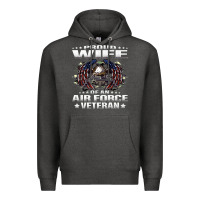 Charcoal Heather proud wife of an air force veteran military vet spouse gifts premium m Premium Hoodie - Craftify