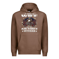 Chestnut proud wife of an air force veteran military vet spouse gifts premium m Premium Hoodie - Craftify