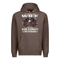 Coffee proud wife of an air force veteran military vet spouse gifts premium m Premium Hoodie - Craftify