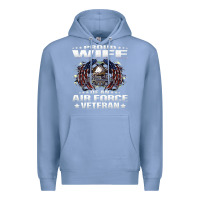 Colony Blue proud wife of an air force veteran military vet spouse gifts premium m Premium Hoodie - Craftify