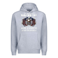 Heather Grey proud wife of an air force veteran military vet spouse gifts premium m Premium Hoodie - Craftify