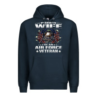 Navy proud wife of an air force veteran military vet spouse gifts premium m Premium Hoodie - Craftify