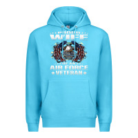Ocean Blue proud wife of an air force veteran military vet spouse gifts premium m Premium Hoodie - Craftify
