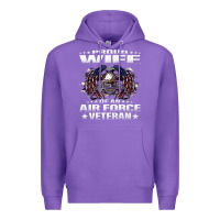 Purple proud wife of an air force veteran military vet spouse gifts premium m Premium Hoodie - Craftify