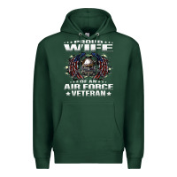 Sports Green proud wife of an air force veteran military vet spouse gifts premium m Premium Hoodie - Craftify