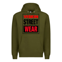 Army Green VISION STREET WEAR Premium Hoodie - InspiraDesign