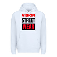 White VISION STREET WEAR Premium Hoodie - InspiraDesign