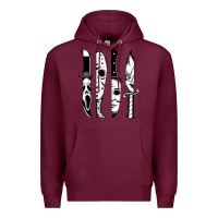Burgundy knives horror movie friday halloween horror goth evil t shirt Premium Hoodie - InspiraDesign