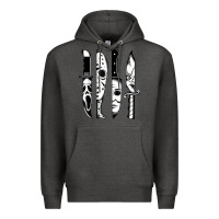 Charcoal Heather knives horror movie friday halloween horror goth evil t shirt Premium Hoodie - InspiraDesign