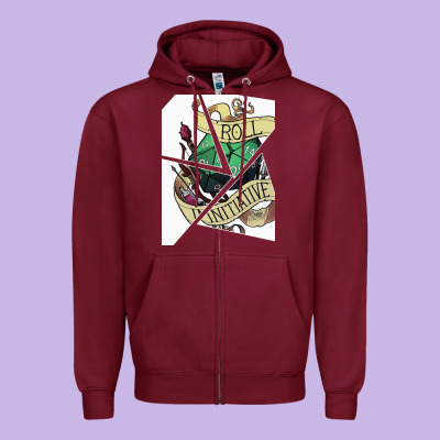 Roll Initiative Zipper Hoodie Designed By Bettercallsaul