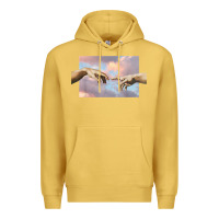 Antique Gold creation of adam hands aesthetic t shirt Premium Hoodie - InspiraDesign