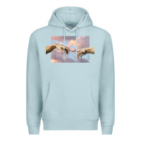 Blue Mist creation of adam hands aesthetic t shirt Premium Hoodie - InspiraDesign