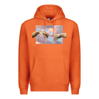 Carrot creation of adam hands aesthetic t shirt Premium Hoodie - InspiraDesign