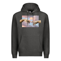 Charcoal Heather creation of adam hands aesthetic t shirt Premium Hoodie - InspiraDesign