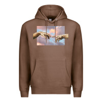 Chestnut creation of adam hands aesthetic t shirt Premium Hoodie - InspiraDesign